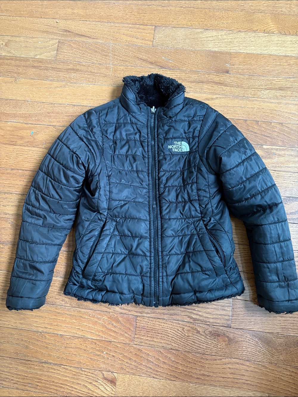 Kids North Face Black Insulated Zip-Up Jacket